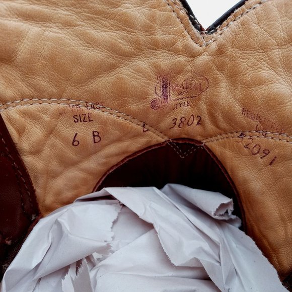 Justin Roper Cowboy Boots Womens 6 B Brown Leather Western Cowgirl Distressed - Picture 5 of 10